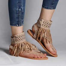 Load image into Gallery viewer, RXFSP Tassel Open Toe Flat Sandals
